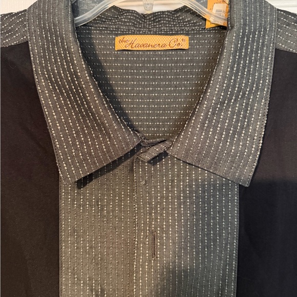 Havanera Other - Havanera Co. Men's Black and Gray/olive Pinstripe Casual Shirt